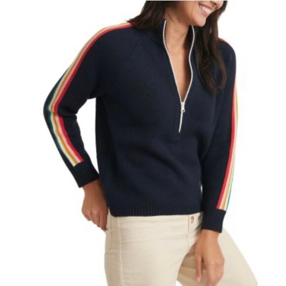 Marine Layer v-neck sweater rainbow knit - Picture 1 of 9
